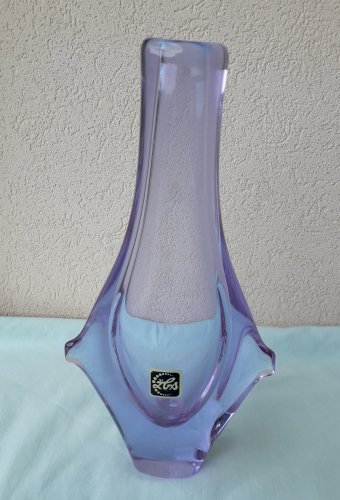 Vase en verre Zelezny Brod Tchécoslovaquie