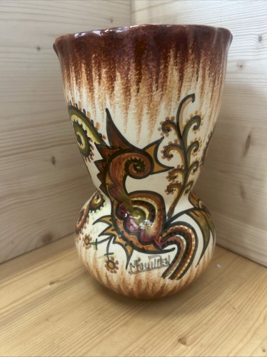 Vase Fouillen Quimper 24 cm – faïence décor breton stylisé