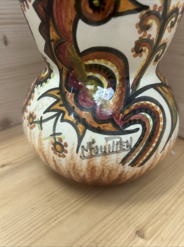 Vase Fouillen Quimper 24 cm – faïence décor breton stylisé