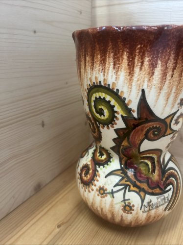 Vase Fouillen Quimper 24 cm – faïence décor breton stylisé