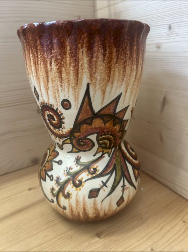 Vase Fouillen Quimper 24 cm – faïence décor breton stylisé