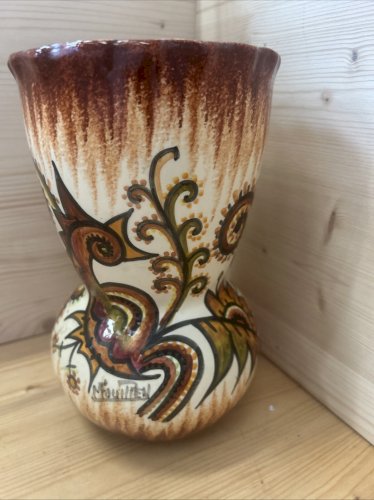 Vase Fouillen Quimper 24 cm – faïence décor breton stylisé