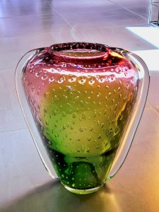 Murano 1960 bubble glass strawberry vase