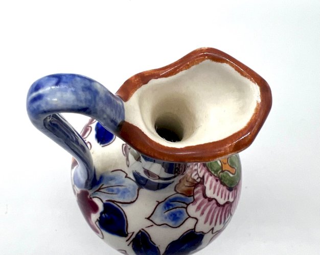 Vase Gien Modèle Pivoine – Faïence Française Peinte Main – 13,5 cm