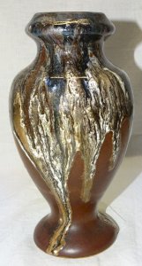 -VASE GRES de PUISAYE A COULURES signé Alfred LEBRET (1871/1955) CIRCA 1940   D