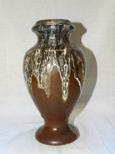 -VASE GRES de PUISAYE A COULURES signé Alfred LEBRET (1871/1955) CIRCA 1940   D