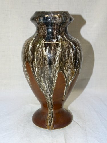 -VASE GRES de PUISAYE A COULURES signé Alfred LEBRET (1871/1955) CIRCA 1940   D