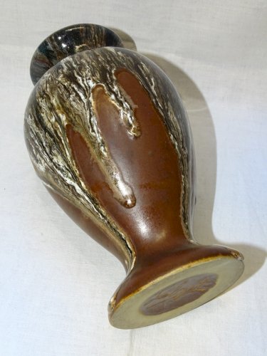 -VASE GRES de PUISAYE A COULURES signé Alfred LEBRET (1871/1955) CIRCA 1940   D