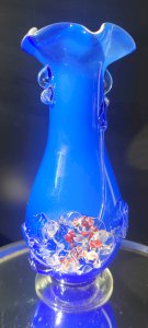 Italian art blown glass vase