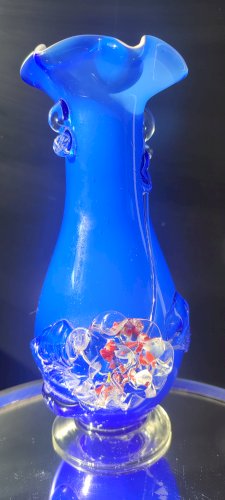 Vase italien en verre soufflé d'art 