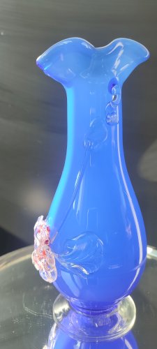 Vase italien en verre soufflé d'art 