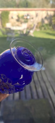 Vase italien en verre soufflé d'art 