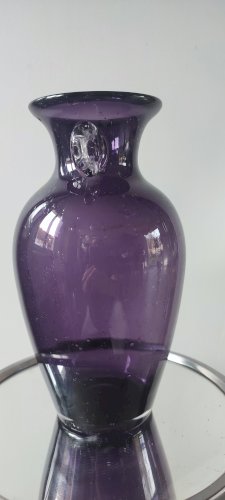 Vase italien vintage en verre d'art soufflé