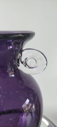 Vase italien vintage en verre d'art soufflé