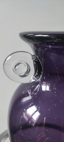 Vase italien vintage en verre d'art soufflé