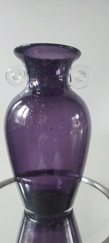 Vase italien vintage en verre d'art soufflé