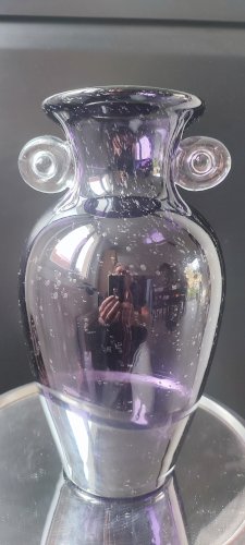 Vase italien vintage en verre d'art soufflé