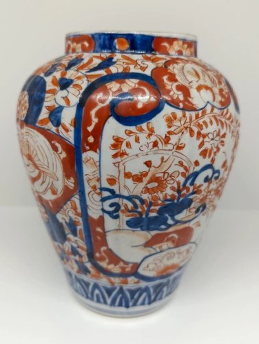 vase japonais imari a decor floral en bon etat