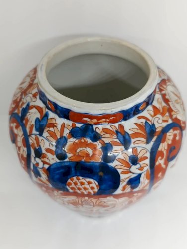 vase japonais imari a decor floral en bon etat