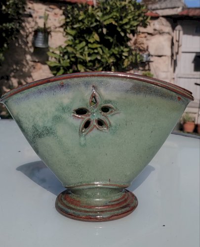 Vase jardinière ajouré en grès émaillé Jean-Pierre Prudhomme