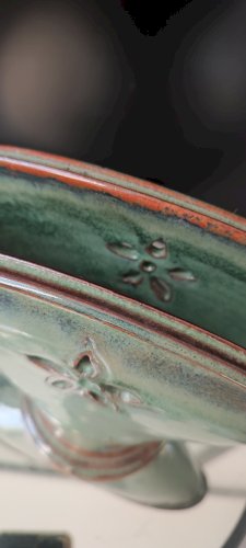 Vase jardinière ajouré en grès émaillé Jean-Pierre Prudhomme
