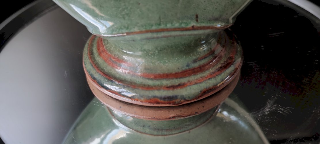 Vase jardinière ajouré en grès émaillé Jean-Pierre Prudhomme