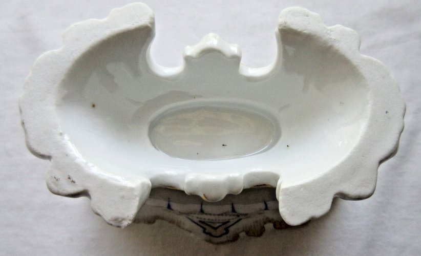 Vase jardinière, porcelaine de Paris bleu et Or fin, insignes franc maçonniques