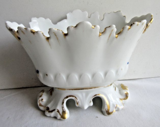 Vase jardinière, porcelaine de Paris bleu et Or fin, insignes franc maçonniques