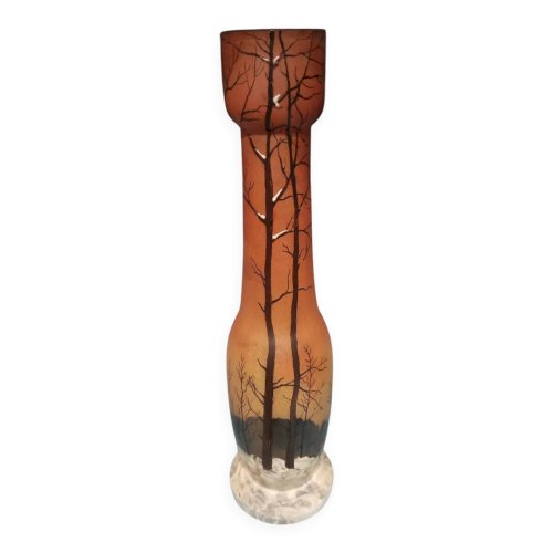 Vase Legras à décor émaillé