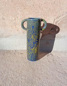 Vase maison château rouge 