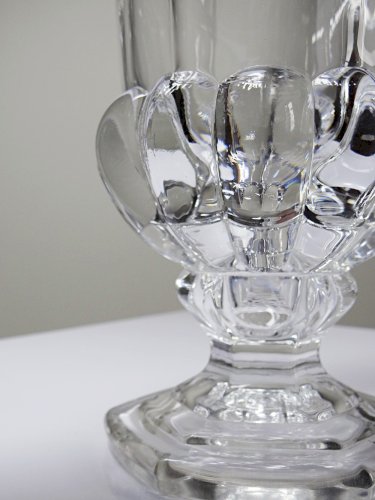 Vase Médicis cristal/verre cristallin moulé incolore vintage