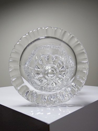 Vase Médicis cristal/verre cristallin moulé incolore vintage