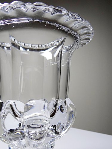 Vase Médicis cristal/verre cristallin moulé incolore vintage