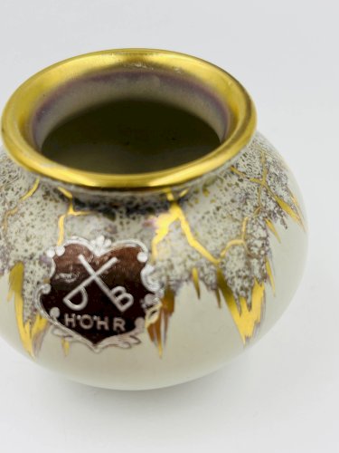 Vase miniature Dümler Breiden Höhr doré modèle représentant vintage