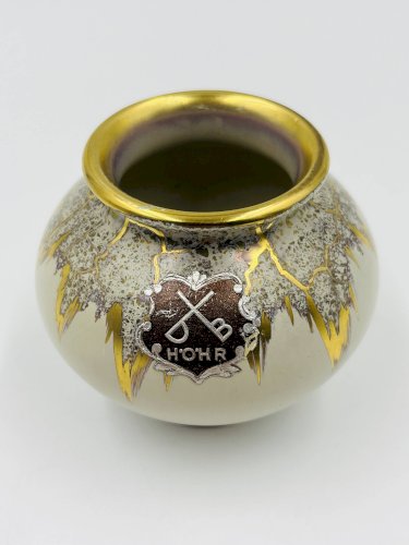 Vase miniature Dümler Breiden Höhr doré modèle représentant vintage