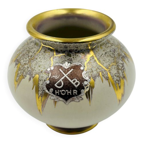 Vase miniature Dümler Breiden Höhr doré modèle représentant vintage