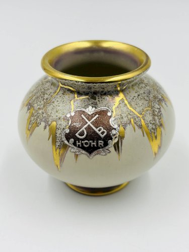 Vase miniature Dümler Breiden Höhr doré modèle représentant vintage