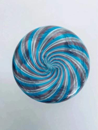 Vase Mouchoir Murano signé Linea Valentina - Bleu & Rose - Aventurine