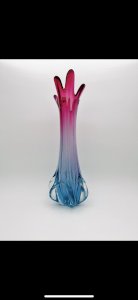 Vase Murano type « Chambord » Rose et Bleu