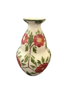 Onnaing vase, earthenware with vintage flower decoration.