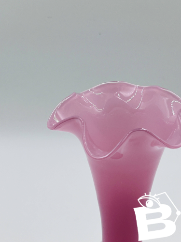 Vase opaline rose et blanc 31 cm