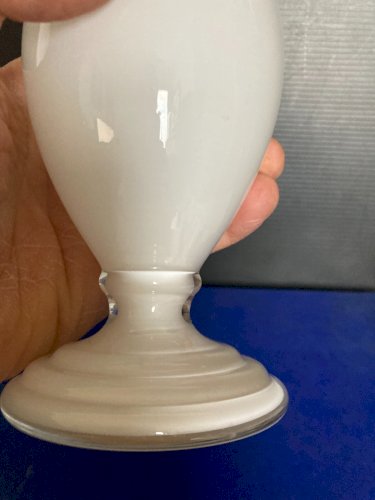 Vase Opaline verre  Crystalex  blanc  Czech republic Bohemia verrerie artisanat
