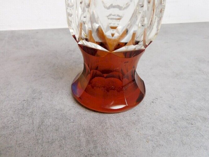 VASE ORANGE EN CRISTAL DE BOHEME N° 3