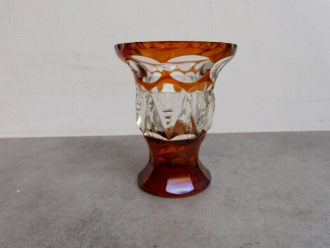VASE ORANGE EN CRISTAL DE BOHEME N° 3