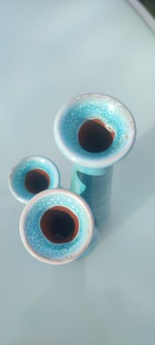 Vase "orgue" soliflore triple en céramique artisanale