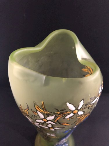 Vase ouraline paon LEGRAS