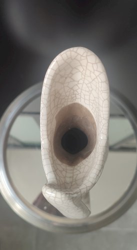 Vase Pichet Forme Libre céramique Raku et Bois vermoulu (1960/70)