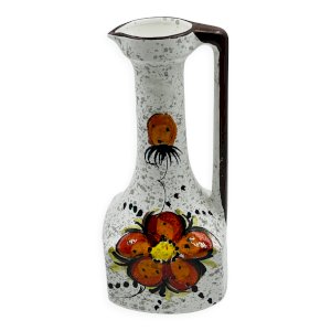 Vase, pichet italien au décor floral, années 70