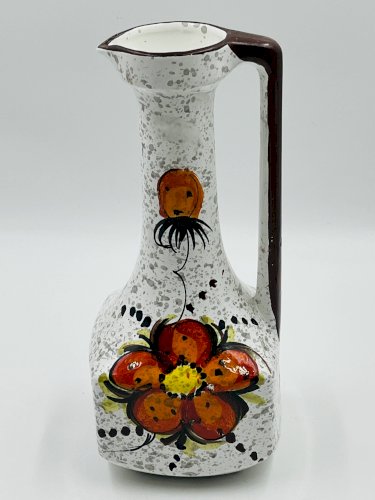 Vase, pichet italien au décor floral, années 70