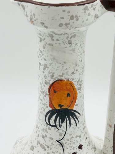 Vase, pichet italien au décor floral, années 70
